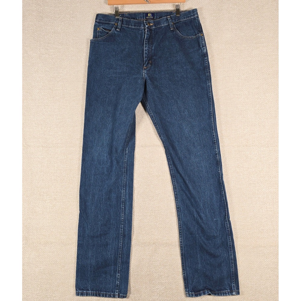 Wrangler 47MWZ Mens Regular Fit Cowboy Cut Straight Leg Blue Jeans 38x37